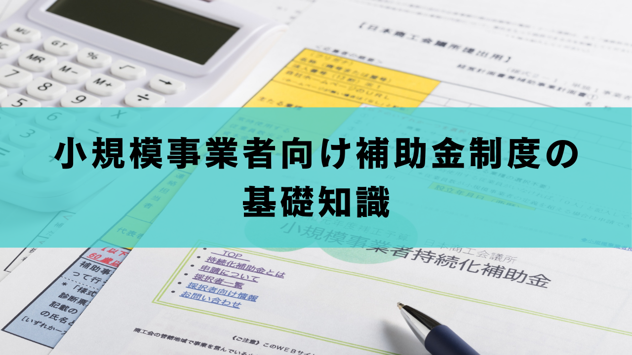 小規模事業者向け補助金制度の基礎知識