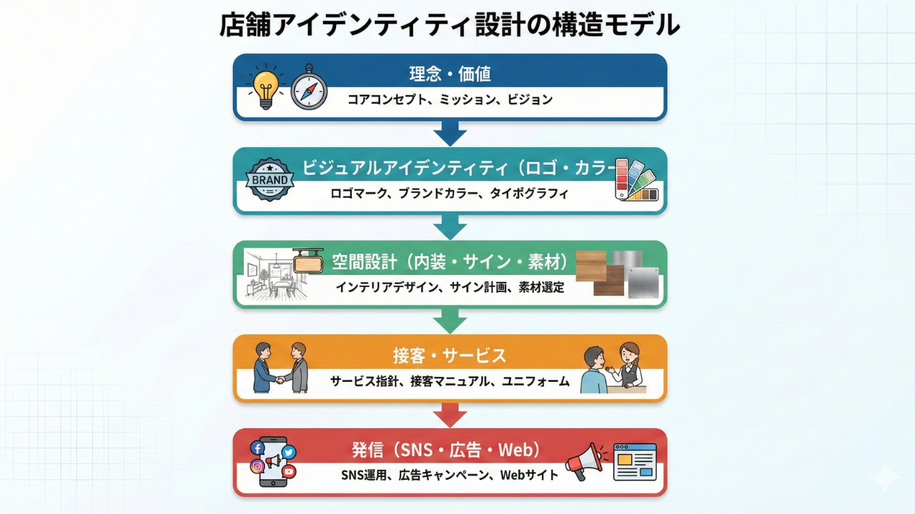 店舗アイデンティティ設計の構造モデル