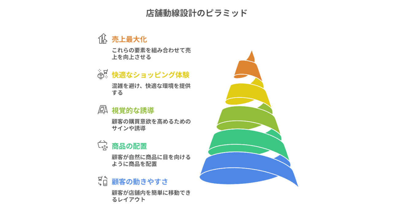 店舗動線設計のピラミッド